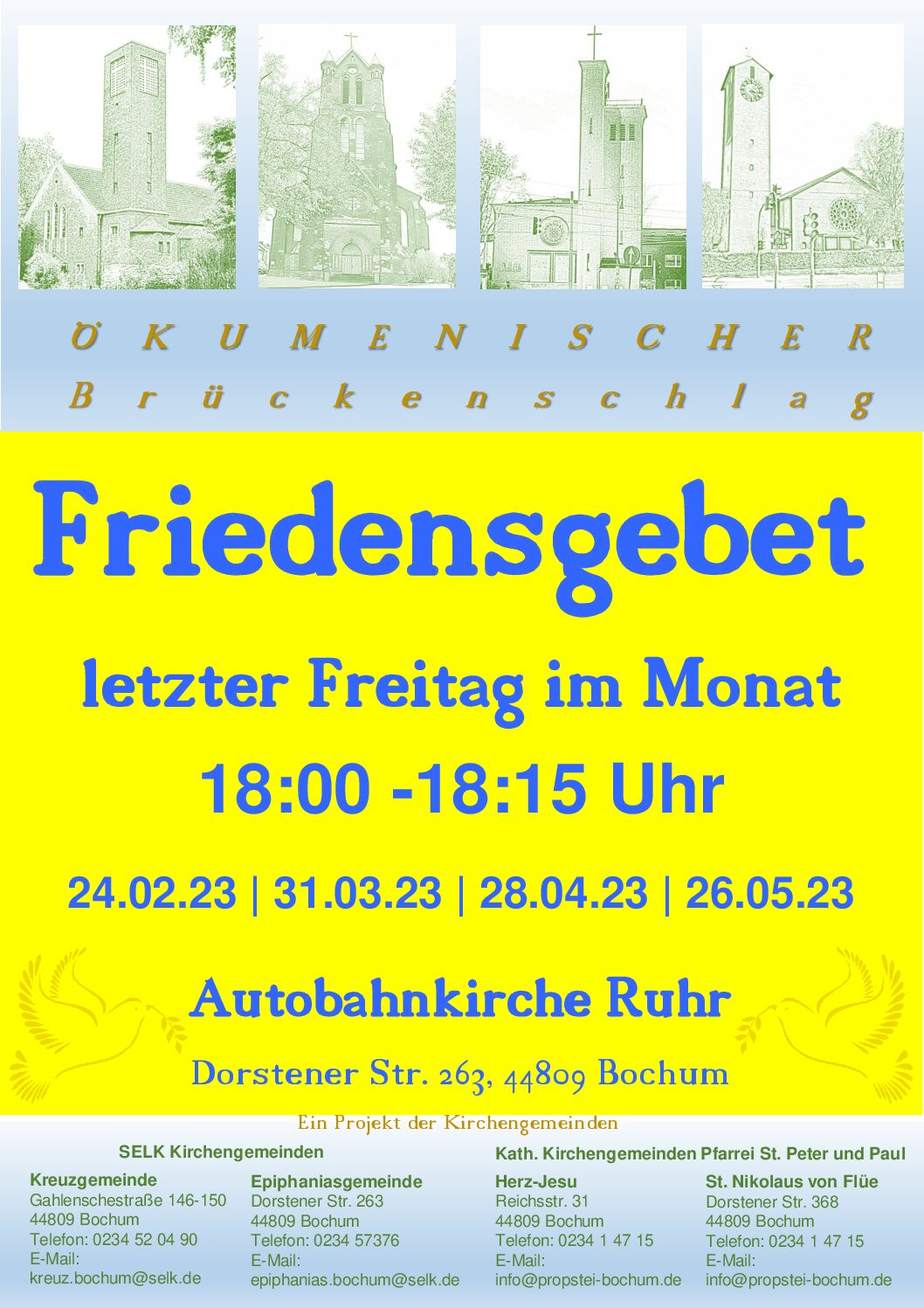 Friedensgebet in Hamme am 24.02.23 von 18:00 Uhr bis 18:15 Uhr