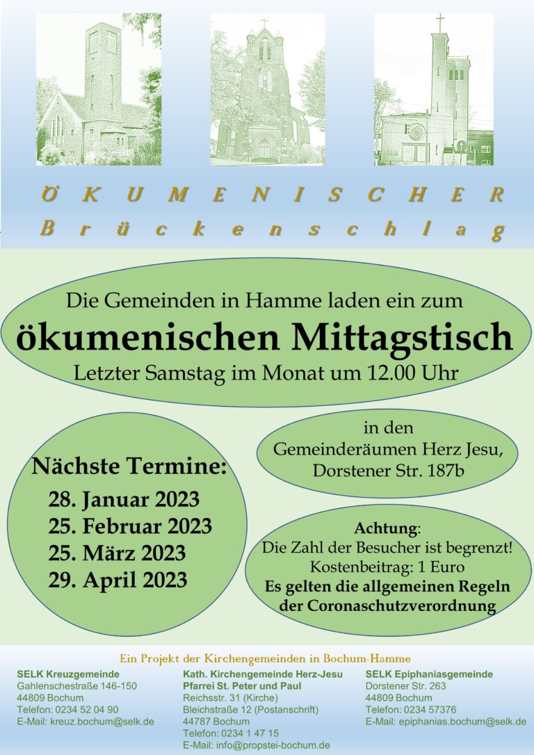 Ökumenischer Mittagstisch in Hamme am 27.05.23