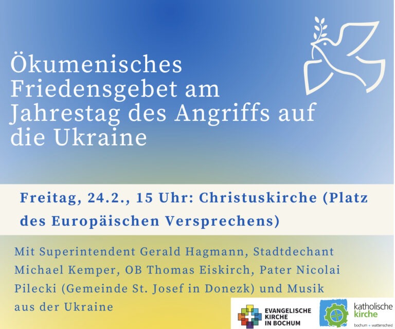 Ökumenisches Friedensgebet am Jahrestag des Angriffs auf die Ukraine
