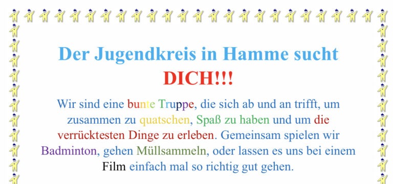 Der Jugendkreis in Hamme sucht DICH!