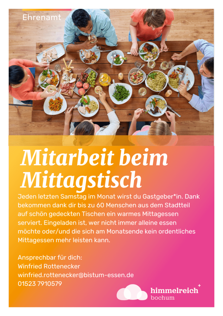 Mitarbeiter*innen für den Mittagstisch gesucht!