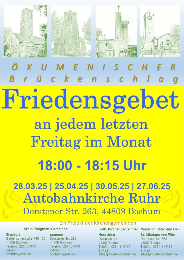 Ökumenisches Friedensgebet in der Autobahnkirche
