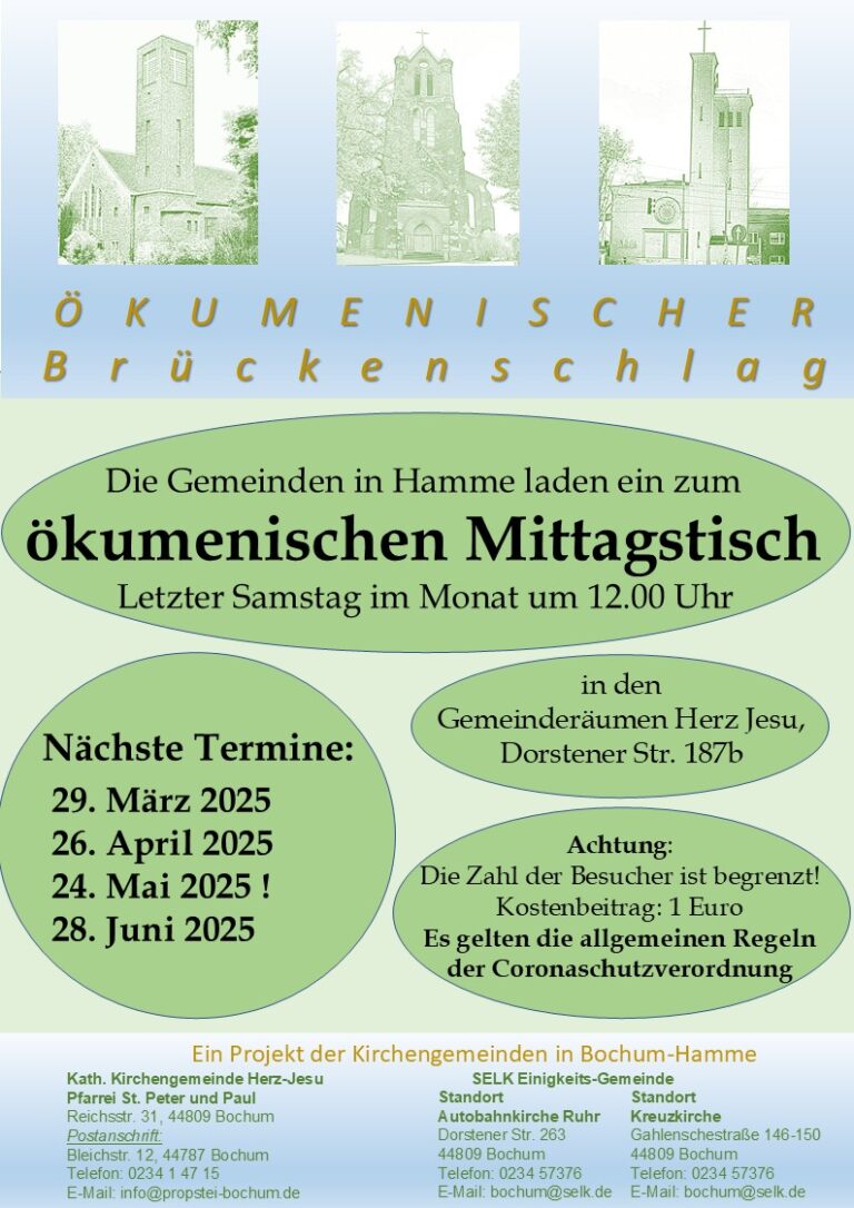 Ökumenischer Mittagstisch in Bochum-Hamme
