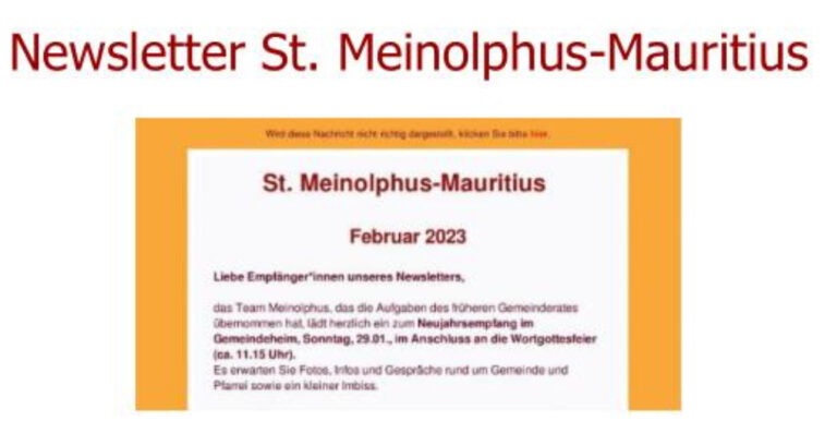 Newsletter St. Meinolphus