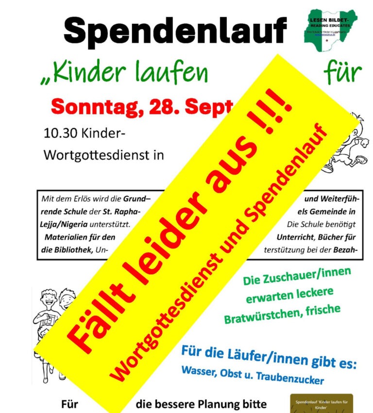 Spendenlauf „Kinder laufen für Kinder“ fällt leider aus