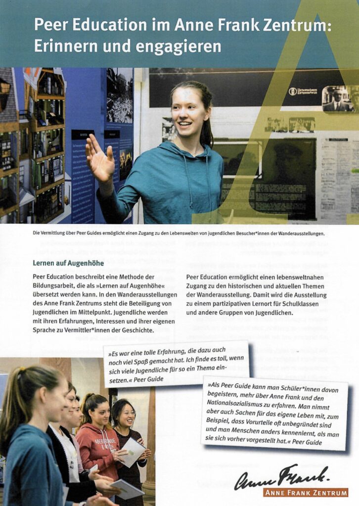 Begleiter*innen für Anne-Frank-Ausstellung gesucht Begleiter*innen für Anne-Frank-Ausstellung gesucht